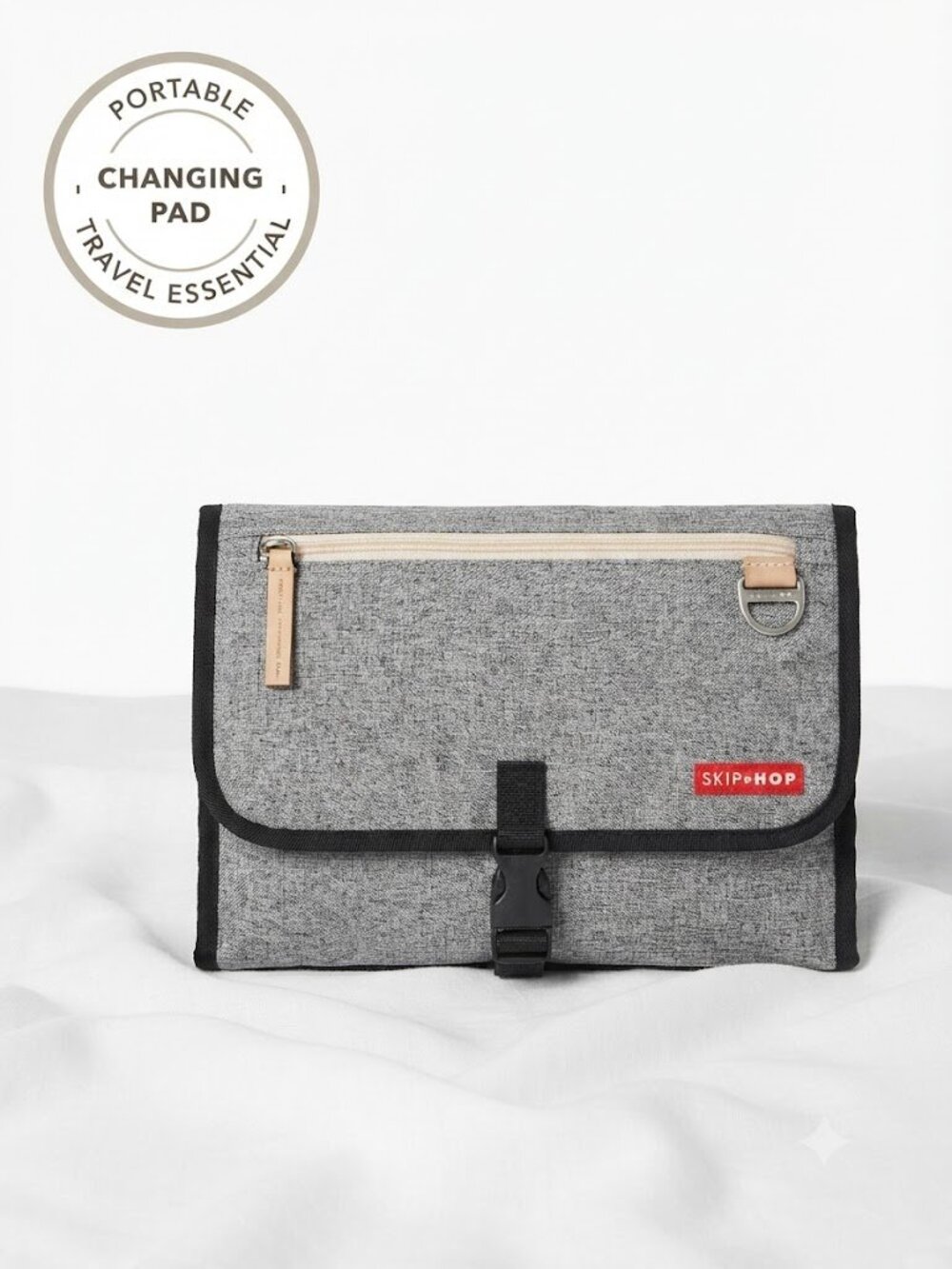 Skip Hop Portable Baby Changing Pad Station Grey Heather Polka Dot Travel Bag